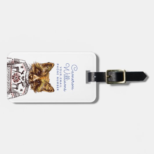 Foxy DPRY Fox | Jouw namen toevoegen Bagagelabel (Voorkant horizontaal)