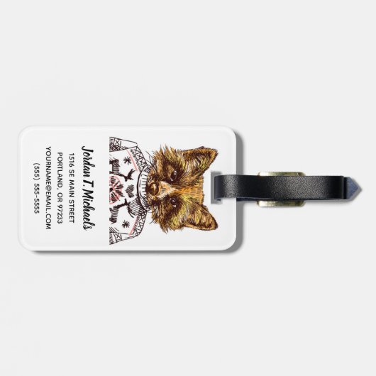 Foxy DPRY Fox | Jouw namen toevoegen Bagagelabel (Achterkant horizontaal)