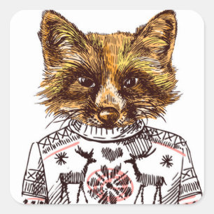 Foxy DPRY Fox Vierkante Sticker