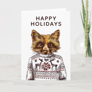 Foxy Dressed Fox Voeg uw tekst toe Kaart