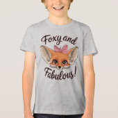 Foxy en Fabulous Schattigee Fennec Fox Tri-Blend Shirt (Voorkant)
