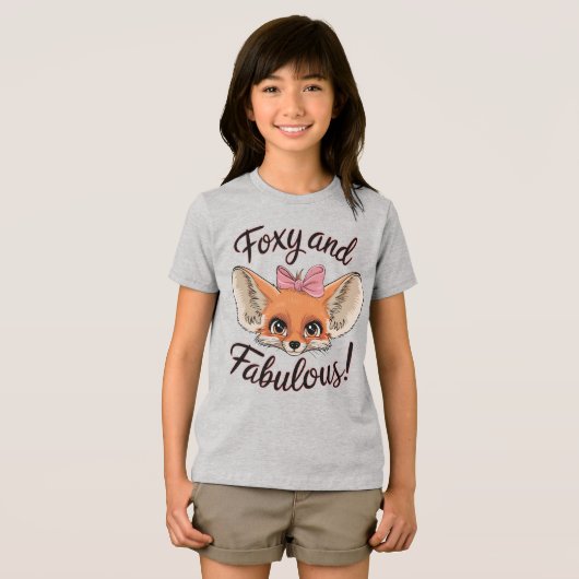 Foxy en Fabulous Schattigee Fennec Fox Tri-Blend Shirt (Voorkant volledig)