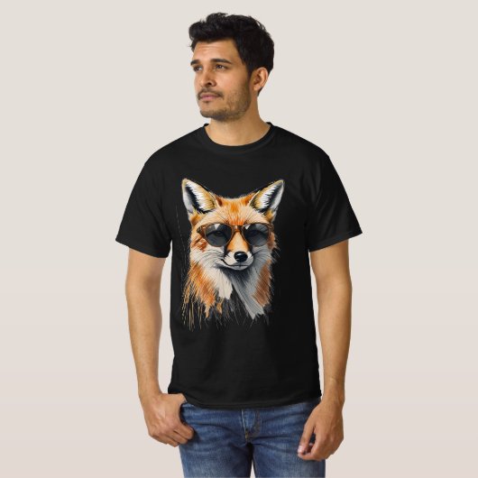 Foxy en Unbothered: Cool Fox Graphic T-shirt (Voorkant volledig)