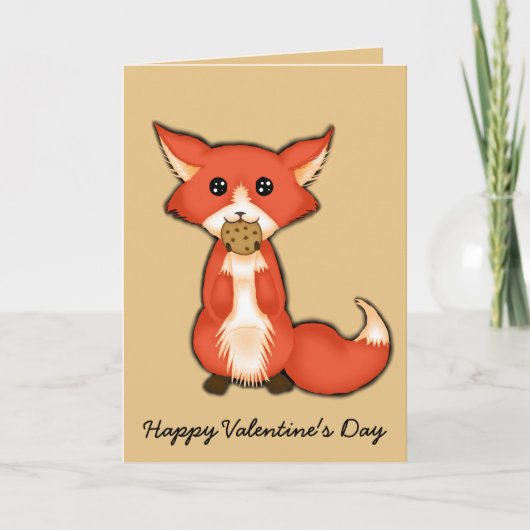 Foxy en Zoet Valentijn Feestdagen Kaart (Voorkant)