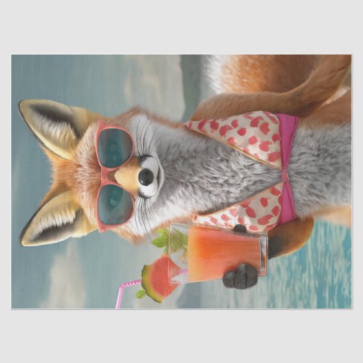 Foxy Felicia, Fruitige Drank op Vakantie Tissuepapier (Voorkant)