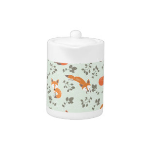 Foxy Floral Pattern Theepot