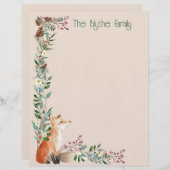 Foxy Forest Kerstmis 8,5 "x 11" briefpapier Briefhoofd (Voorkant / Achterkant)