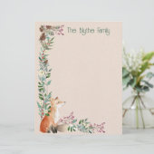 Foxy Forest Kerstmis 8,5 "x 11" briefpapier Briefhoofd (Staand voorkant)