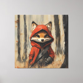 foxy fox de kleine maligne vos canvas afdruk