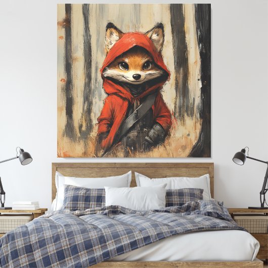 foxy fox de kleine maligne vos canvas afdruk (Insitu (Slaapkamer))