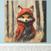 foxy fox de kleine maligne vos canvas afdruk (Insitu (Houten vloer))
