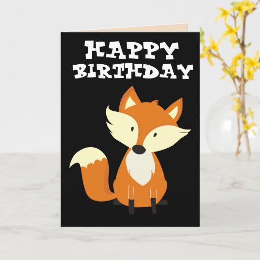 FOXY! FOX HAPPY BIRTHDAY-KAARTEN KAART (Gele Bloem)