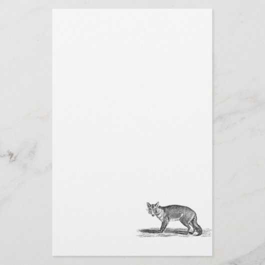  Foxy Fox Illustration - 1800's Foxes Briefpapier (Voorkant)
