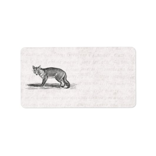 Foxy Fox Illustration - 1800's Foxes Etiket (Voorkant)