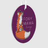 Foxy Fox Mama met Baby, op maat gemaakt Ornament (voorkant)