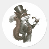 Foxy Fox Ronde Sticker (Voorkant)