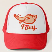 Foxy fox rood sinaasappel logo pet (Voorkant)