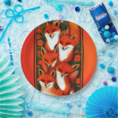 Foxy Fun Sinaasappel Papieren Bordje (Feest)