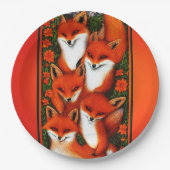 Foxy Fun Sinaasappel Papieren Bordje (Voorkant)