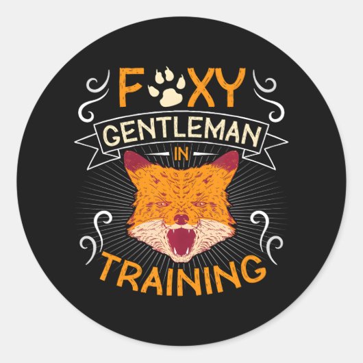 Foxy Gentleman in training voor Fox Lovers Ronde Sticker (Voorkant)