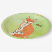 Foxy Ginger Fox Waterverf Papieren Bordje (Gekanteld)