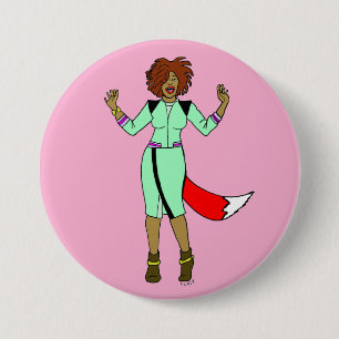 Foxy Girl Ronde Button 7,6 Cm