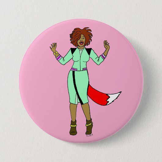 Foxy Girl Ronde Button 7,6 Cm (Voorkant)
