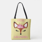 Foxy Grandma Fox & Rozen Moederdag Birthday Tote Bag (Achterkant)