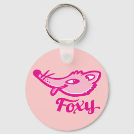 Foxy grining fox meiden roze toetsenbord sleutelhanger