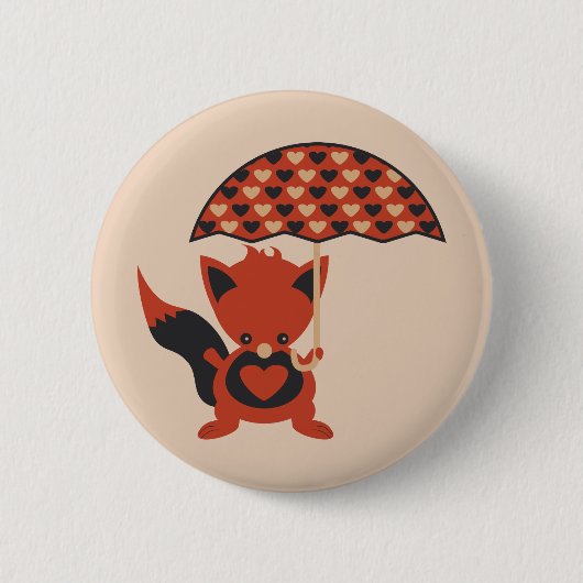 Foxy Hearts Ronde Button 5,7 Cm (Voorkant)