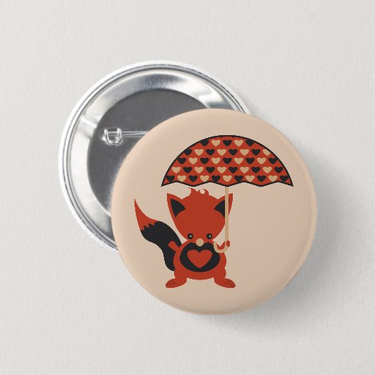 Foxy Hearts Ronde Button 5,7 Cm (Voorkant /achterkant)