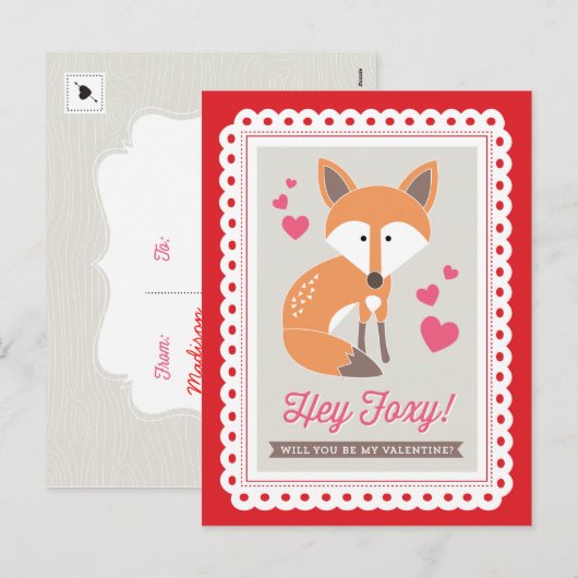 Foxy Hey! door het Briefkaart van Valentijn van (Voorkant / Achterkant)