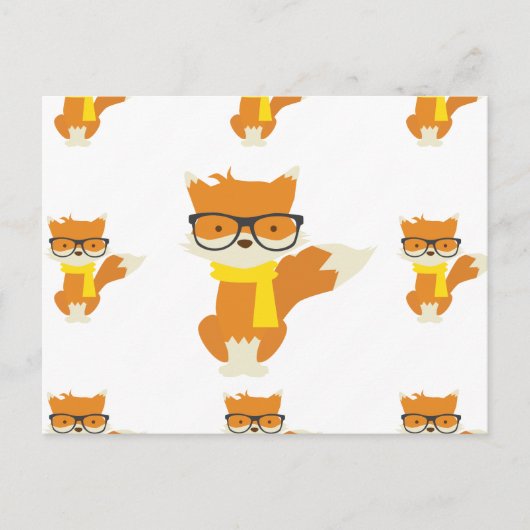 Foxy Hipster Briefkaart (Voorkant)