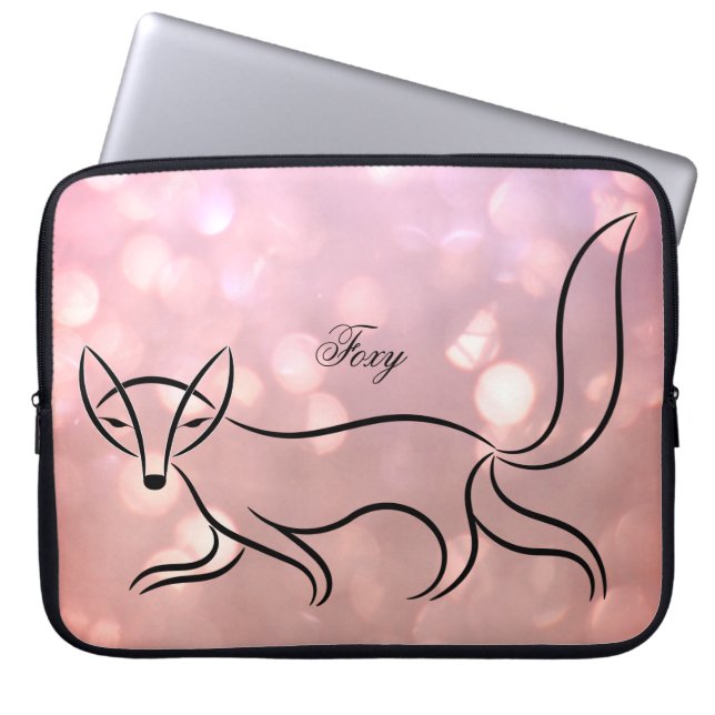 'Foxy'-hoesje voor laptop. Laptop Sleeve (Voorkant)