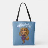 Foxy in het Paars Tote Bag (Achterkant)