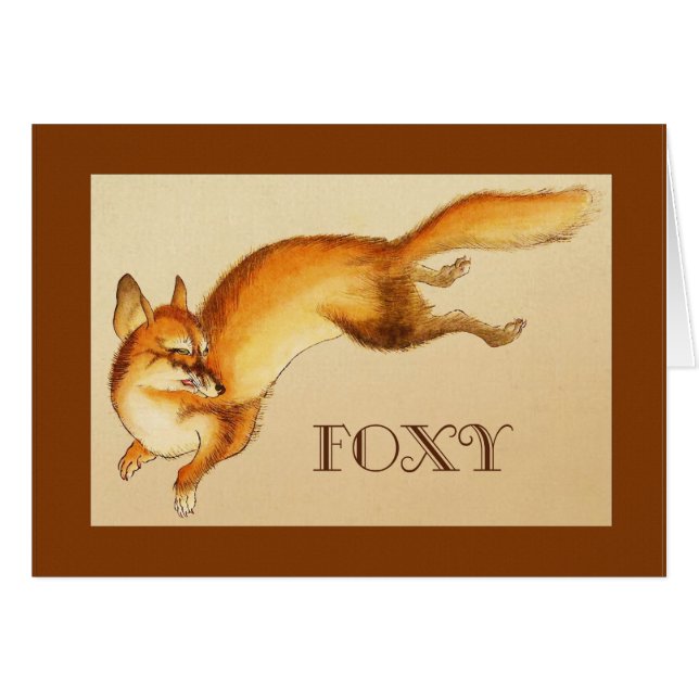 "Foxy" —  Japanse schets van vossen (Voorkant Horizontaal)