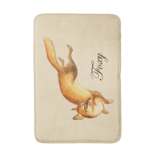 "Foxy" — Japanse schets van vossen Badmat (Voorkant Verticaal)