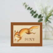 "Foxy" —  Japanse schets van vossen Briefkaart (Staand voorkant)
