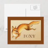 "Foxy" —  Japanse schets van vossen Briefkaart (Voorkant / Achterkant)