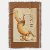 "Foxy" —  Japanse schets van vossen Deken (Voorkant Verticaal)