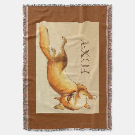 "Foxy" —  Japanse schets van vossen Deken (Voorkant Verticaal)