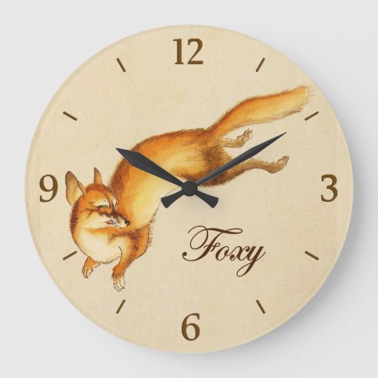 "Foxy" —  Japanse schets van vossen Grote Klok (Voorkant)