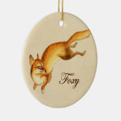 "Foxy" —  Japanse schets van vossen Keramisch Ornament (Rechts)