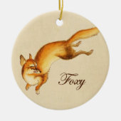 "Foxy" —  Japanse schets van vossen Keramisch Ornament (Voorkant)