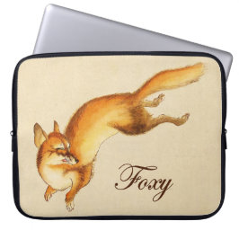 "Foxy" —  Japanse schets van vossen Laptop Sleeve