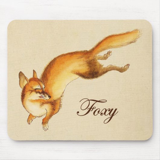 "Foxy" — Japanse schets van vossen Muismat (Voorkant)