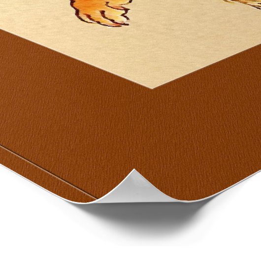 "Foxy" —  Japanse schets van vossen Poster (Hoek)