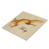 "Foxy" — Japanse schets van vossen Tegeltje (Zijkant)