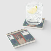 Foxy John's, Dingle, Irish Pub Marble Onderzetter. Stenen Onderzetter (Zijkant)