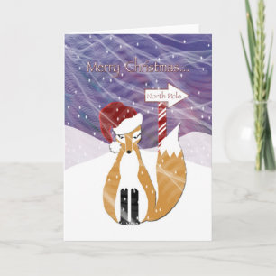 Foxy Kerstmis Feestdagen Kaart